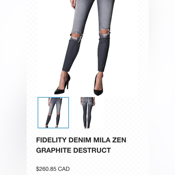 FIDELITY DENIM MILA ZEN GRAPHITE DESTRUCT - Picture 5 of 5